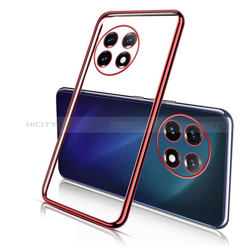 Custodia Silicone Trasparente Ultra Sottile Cover Morbida H05 per OnePlus Ace 2 Pro 5G Rosso