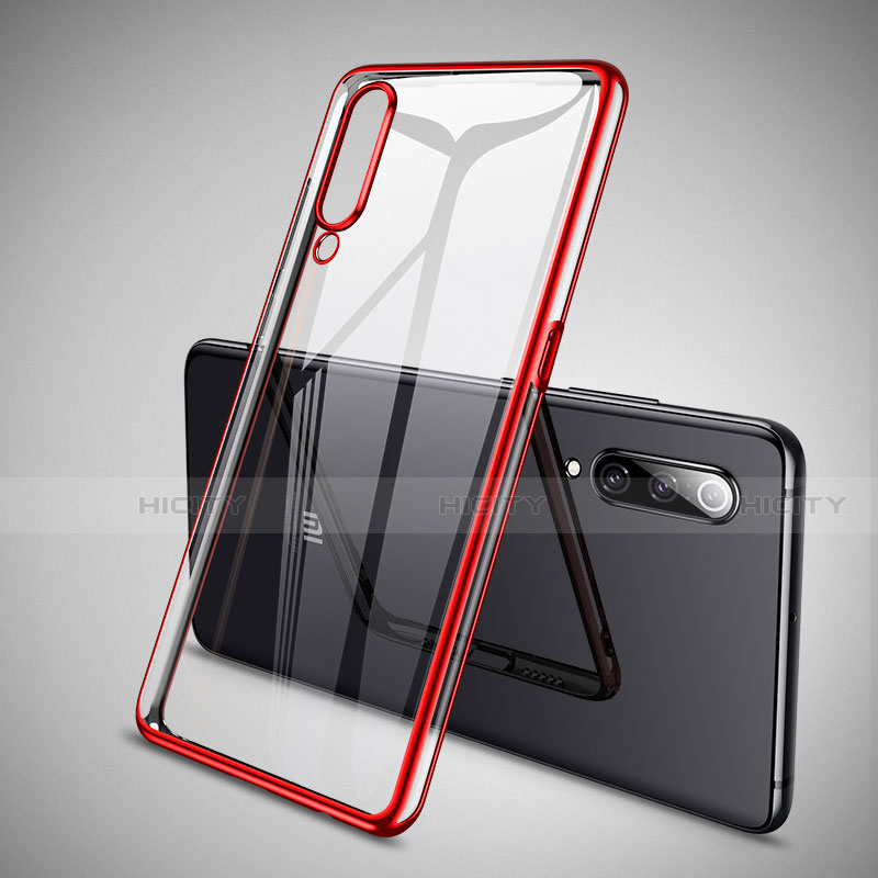 Custodia Silicone Trasparente Ultra Sottile Cover Morbida H05 per Xiaomi Mi 9 Lite Rosso