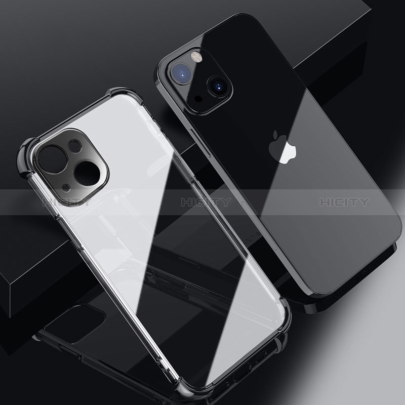 Custodia Silicone Trasparente Ultra Sottile Cover Morbida H06 per Apple iPhone 15 Plus Nero