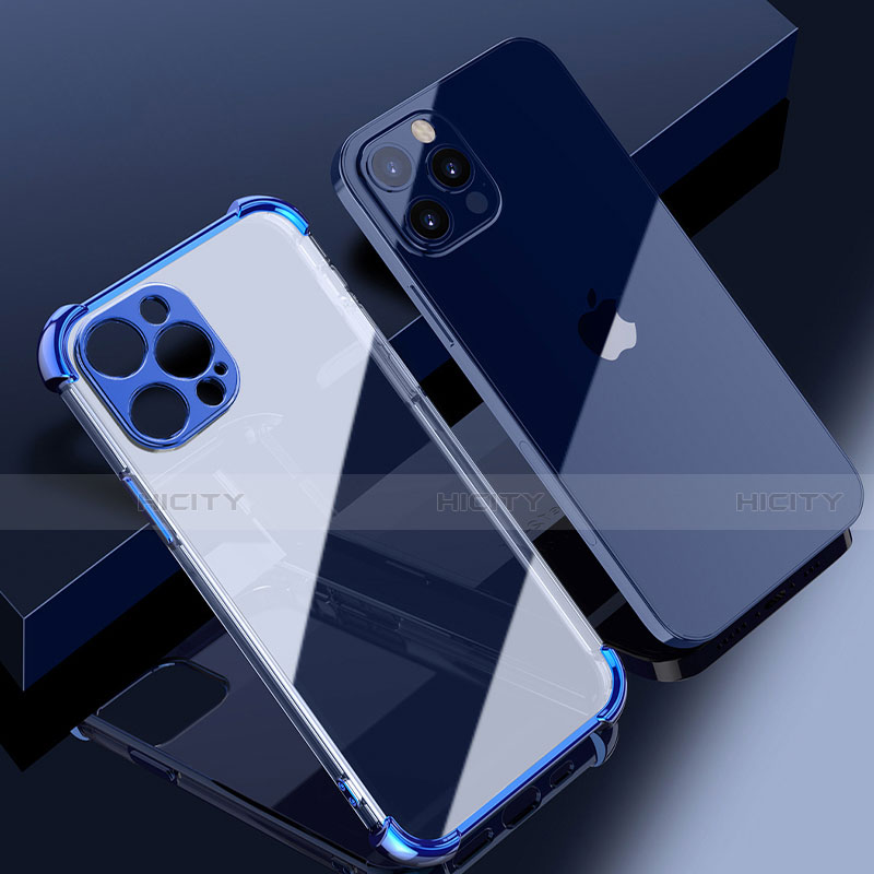 Custodia Silicone Trasparente Ultra Sottile Cover Morbida H06 per Apple iPhone 16 Pro Max Blu