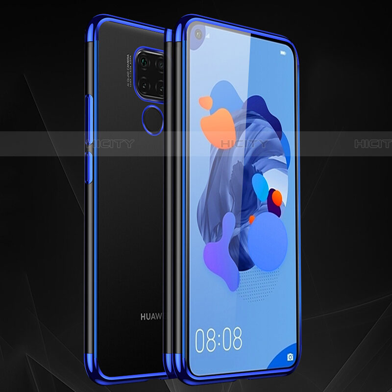 Custodia Silicone Trasparente Ultra Sottile Cover Morbida H06 per Huawei Nova 5z Blu