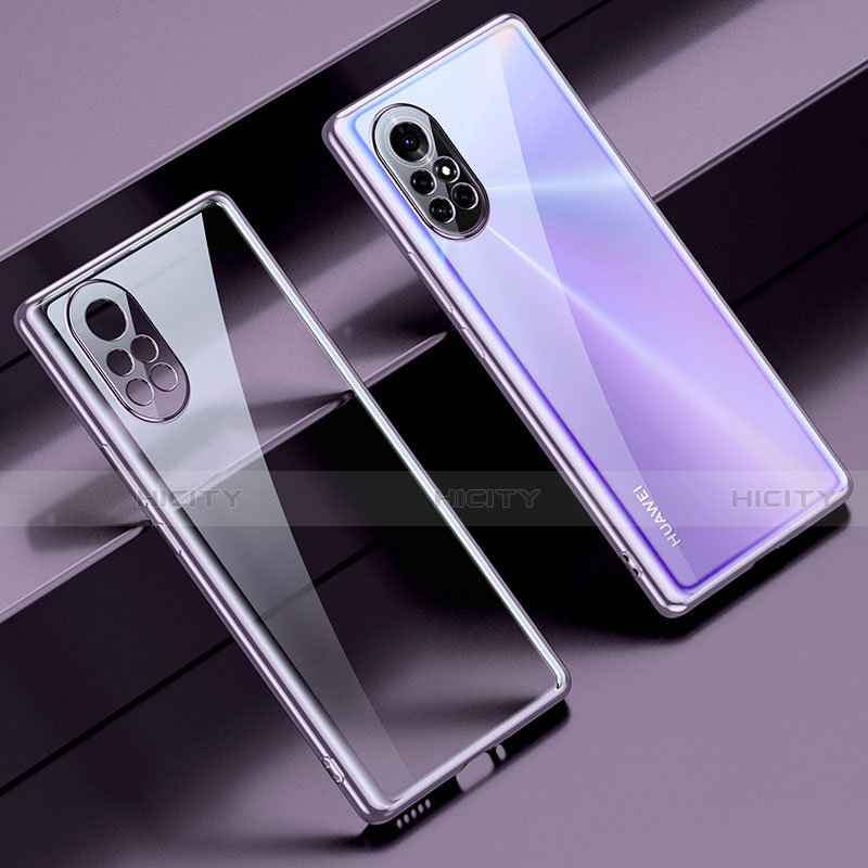 Custodia Silicone Trasparente Ultra Sottile Cover Morbida H06 per Huawei Nova 8 5G Viola