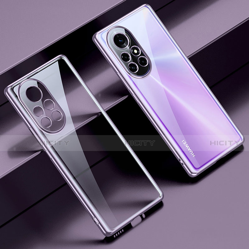 Custodia Silicone Trasparente Ultra Sottile Cover Morbida H06 per Huawei Nova 8 Pro 5G Viola