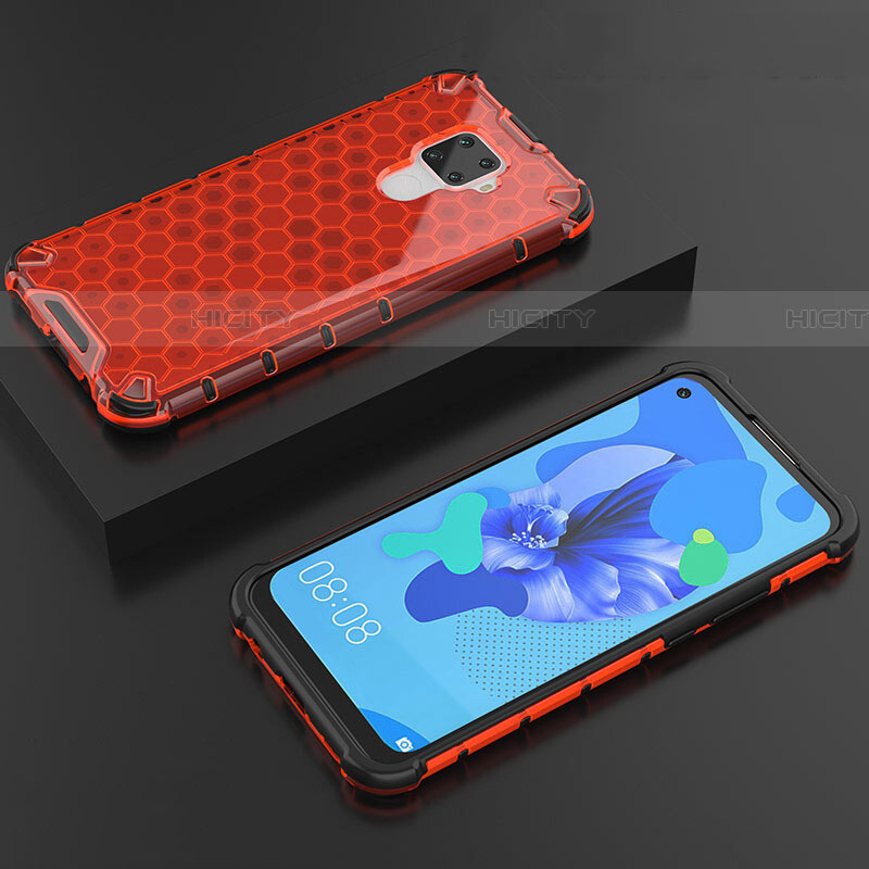 Custodia Silicone Trasparente Ultra Sottile Cover Morbida H08 per Huawei Nova 5i Pro Rosso