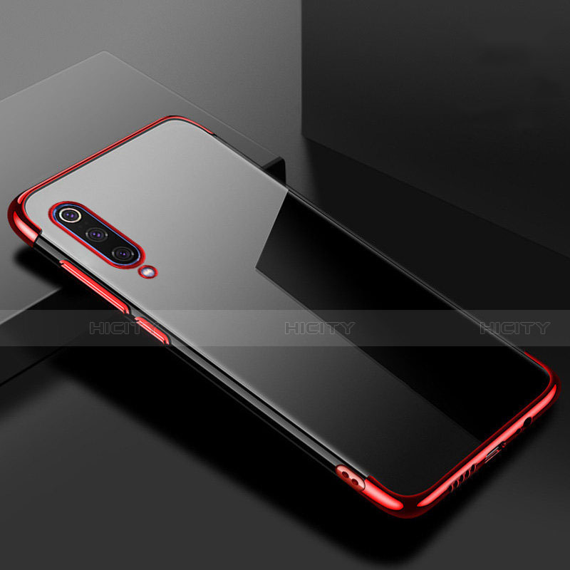 Custodia Silicone Trasparente Ultra Sottile Cover Morbida H08 per Xiaomi Mi A3 Lite Rosso