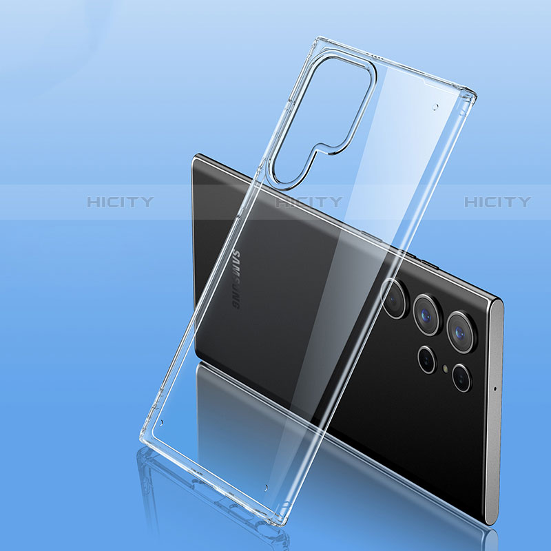 Custodia Silicone Trasparente Ultra Sottile Cover Morbida H10 per Samsung Galaxy S23 Ultra 5G Chiaro