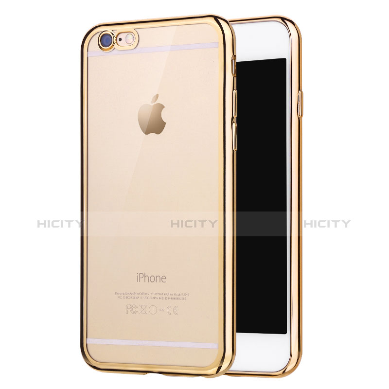 Custodia Silicone Trasparente Ultra Sottile Cover Morbida H16 per Apple iPhone 6S Oro