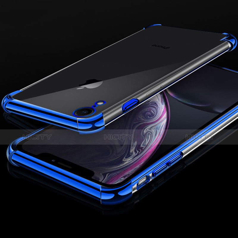 Custodia Silicone Trasparente Ultra Sottile Cover Morbida HC07 per Apple iPhone XR Blu