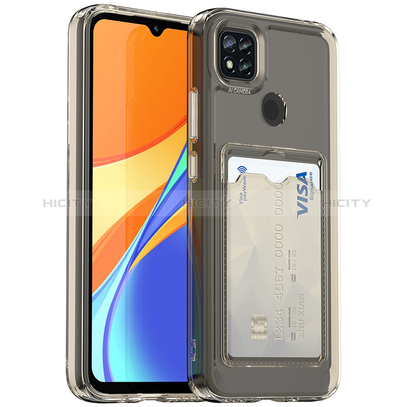 Custodia Silicone Trasparente Ultra Sottile Cover Morbida HD1 per Xiaomi Redmi 9 Activ Grigio