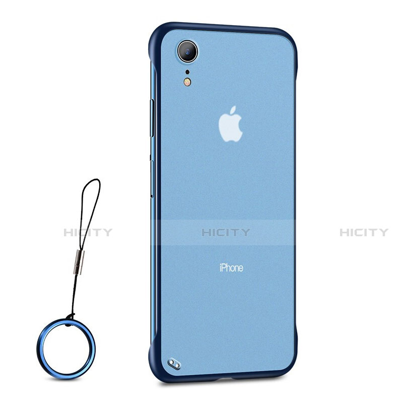 Custodia Silicone Trasparente Ultra Sottile Cover Morbida HT01 per Apple iPhone XR Blu