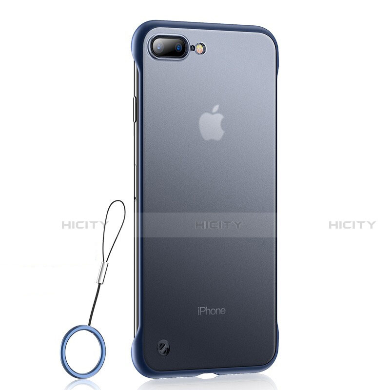 Custodia Silicone Trasparente Ultra Sottile Cover Morbida HT02 per Apple iPhone 8 Plus Blu