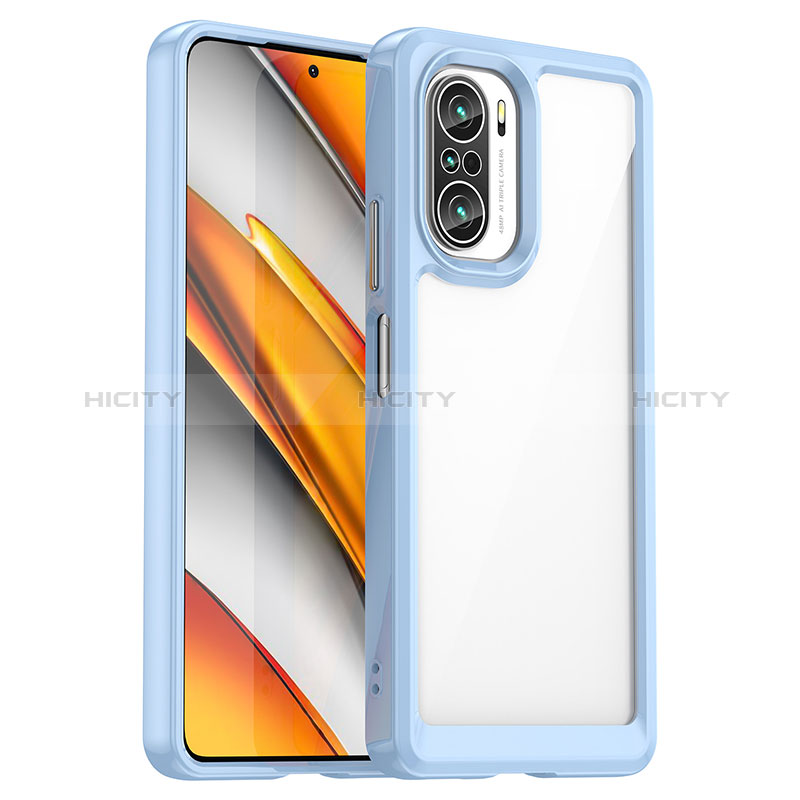 Custodia Silicone Trasparente Ultra Sottile Cover Morbida JS1 per Xiaomi Mi 11i 5G Cielo Blu