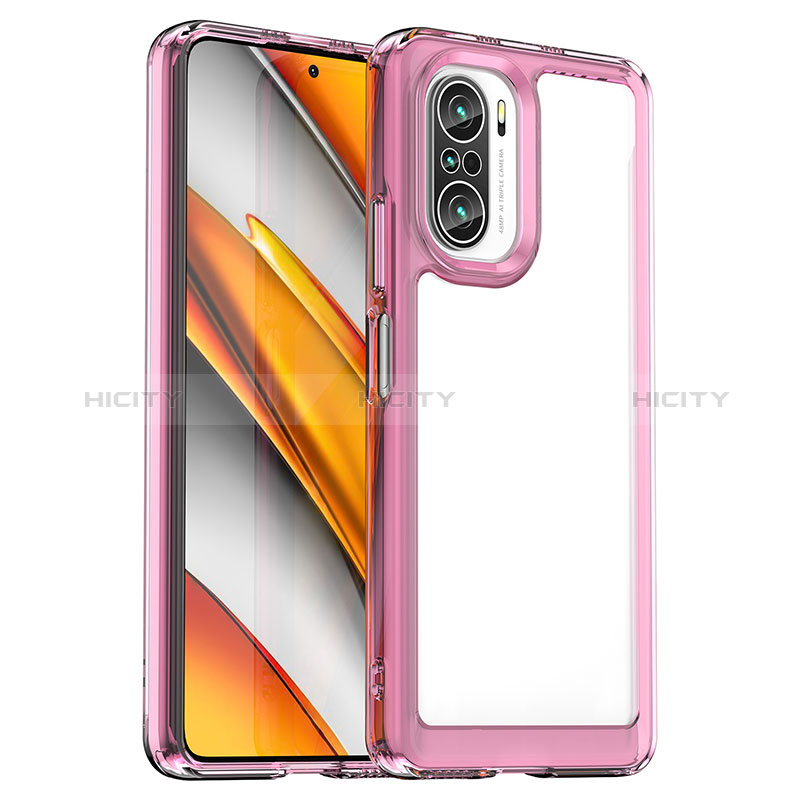 Custodia Silicone Trasparente Ultra Sottile Cover Morbida JS2 per Xiaomi Redmi K40 Pro 5G Rosa