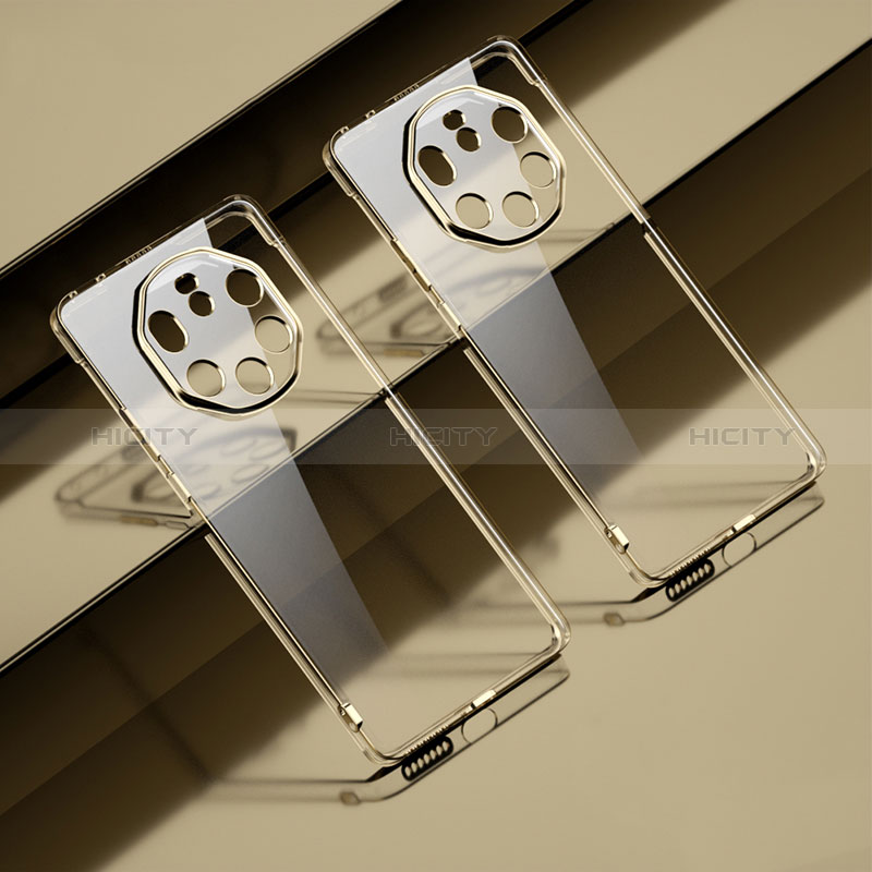 Custodia Silicone Trasparente Ultra Sottile Cover Morbida LD1 per Huawei Mate 40 RS Oro