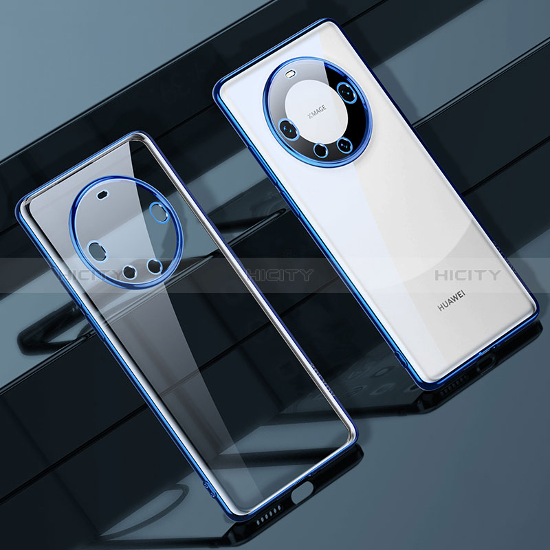 Custodia Silicone Trasparente Ultra Sottile Cover Morbida LD1 per Huawei Mate 60 Pro+ Plus Blu