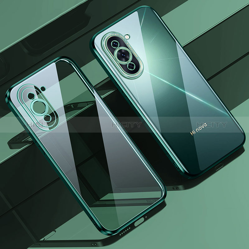 Custodia Silicone Trasparente Ultra Sottile Cover Morbida LD1 per Huawei Nova 10 Verde