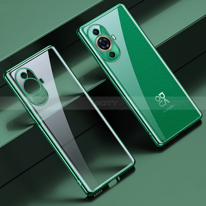 Custodia Silicone Trasparente Ultra Sottile Cover Morbida LD1 per Huawei Nova 11 Pro Verde