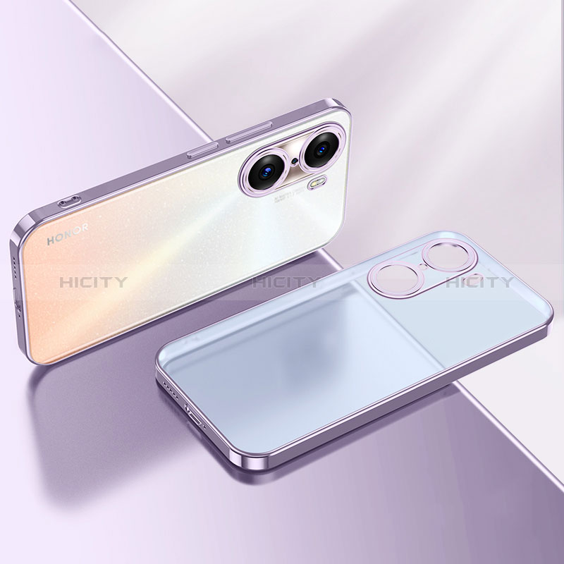 Custodia Silicone Trasparente Ultra Sottile Cover Morbida LD2 per Huawei Honor 60 5G Viola