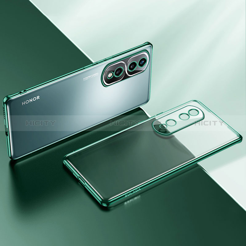 Custodia Silicone Trasparente Ultra Sottile Cover Morbida LD2 per Huawei Honor 80 Pro 5G Verde