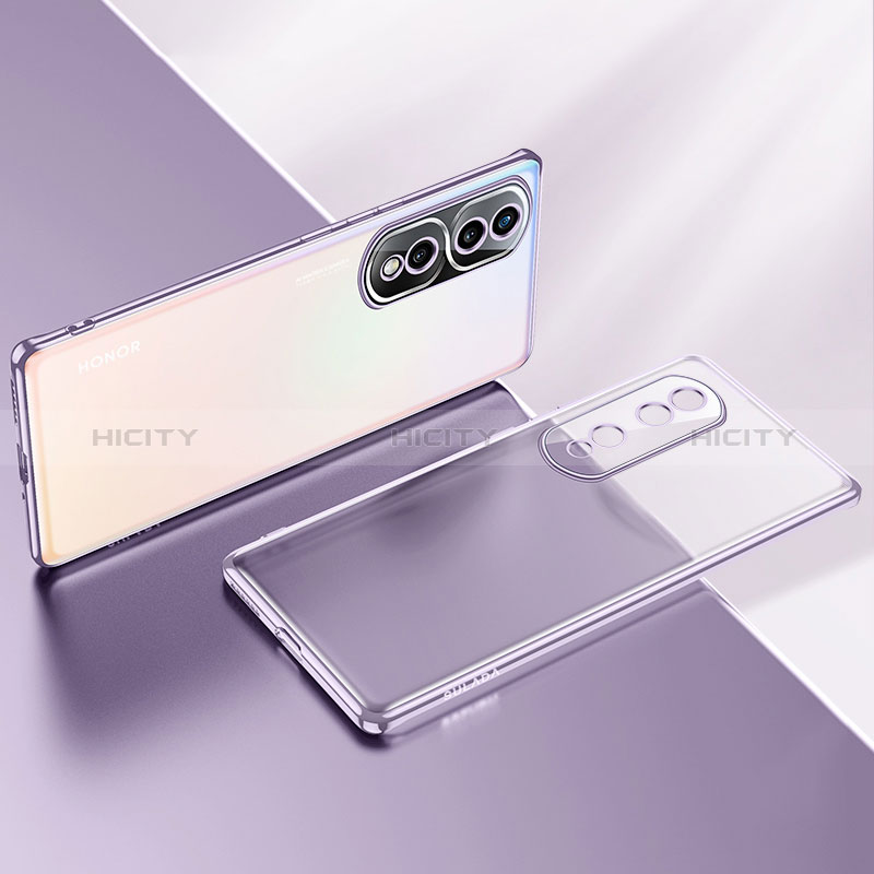 Custodia Silicone Trasparente Ultra Sottile Cover Morbida LD2 per Huawei Honor 80 Pro 5G Viola