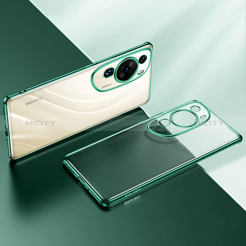 Custodia Silicone Trasparente Ultra Sottile Cover Morbida LD2 per Huawei P60 Art Verde