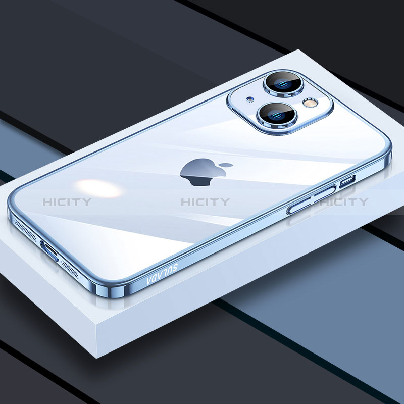 Custodia Silicone Trasparente Ultra Sottile Cover Morbida LD4 per Apple iPhone 13 Blu