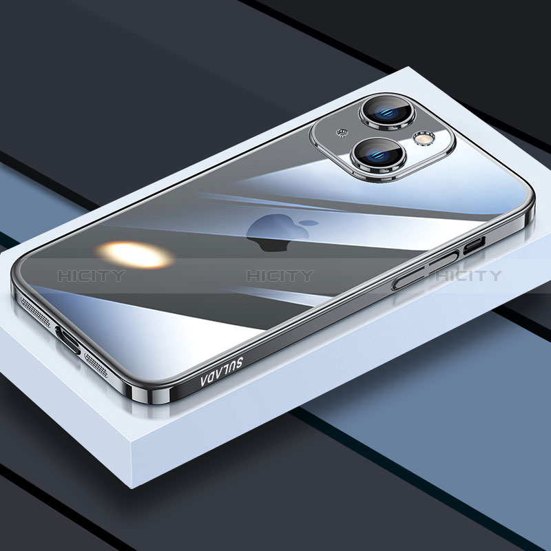 Custodia Silicone Trasparente Ultra Sottile Cover Morbida LD4 per Apple iPhone 13 Nero