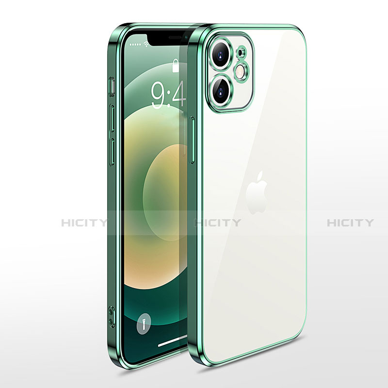 Custodia Silicone Trasparente Ultra Sottile Cover Morbida N04 per Apple iPhone 12 Verde