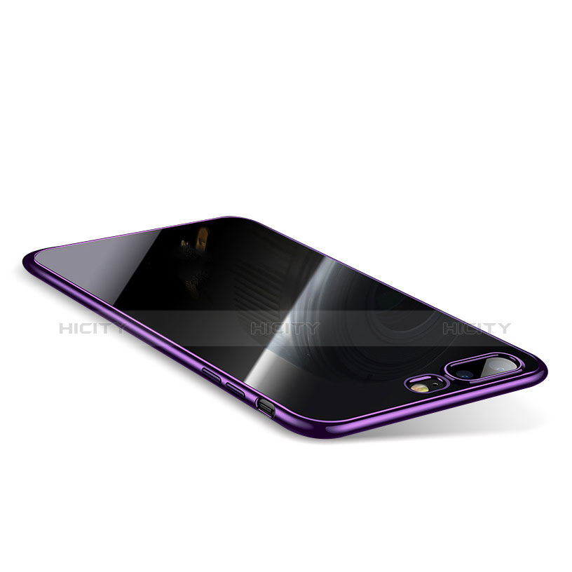 Custodia Silicone Trasparente Ultra Sottile Cover Morbida Q01 per Apple iPhone 7 Plus Viola