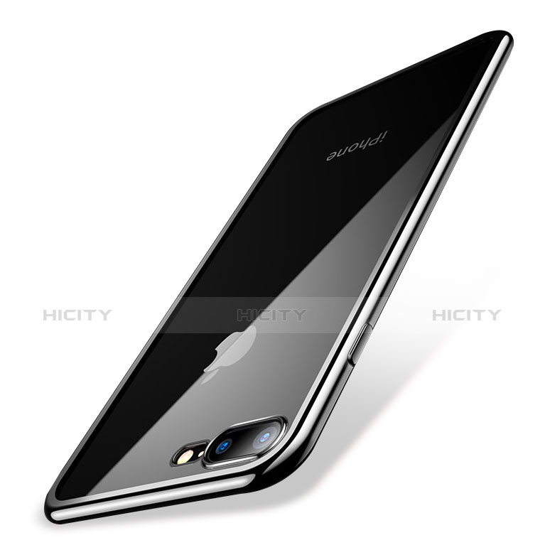 Custodia Silicone Trasparente Ultra Sottile Cover Morbida Q04 per Apple iPhone 7 Plus Argento