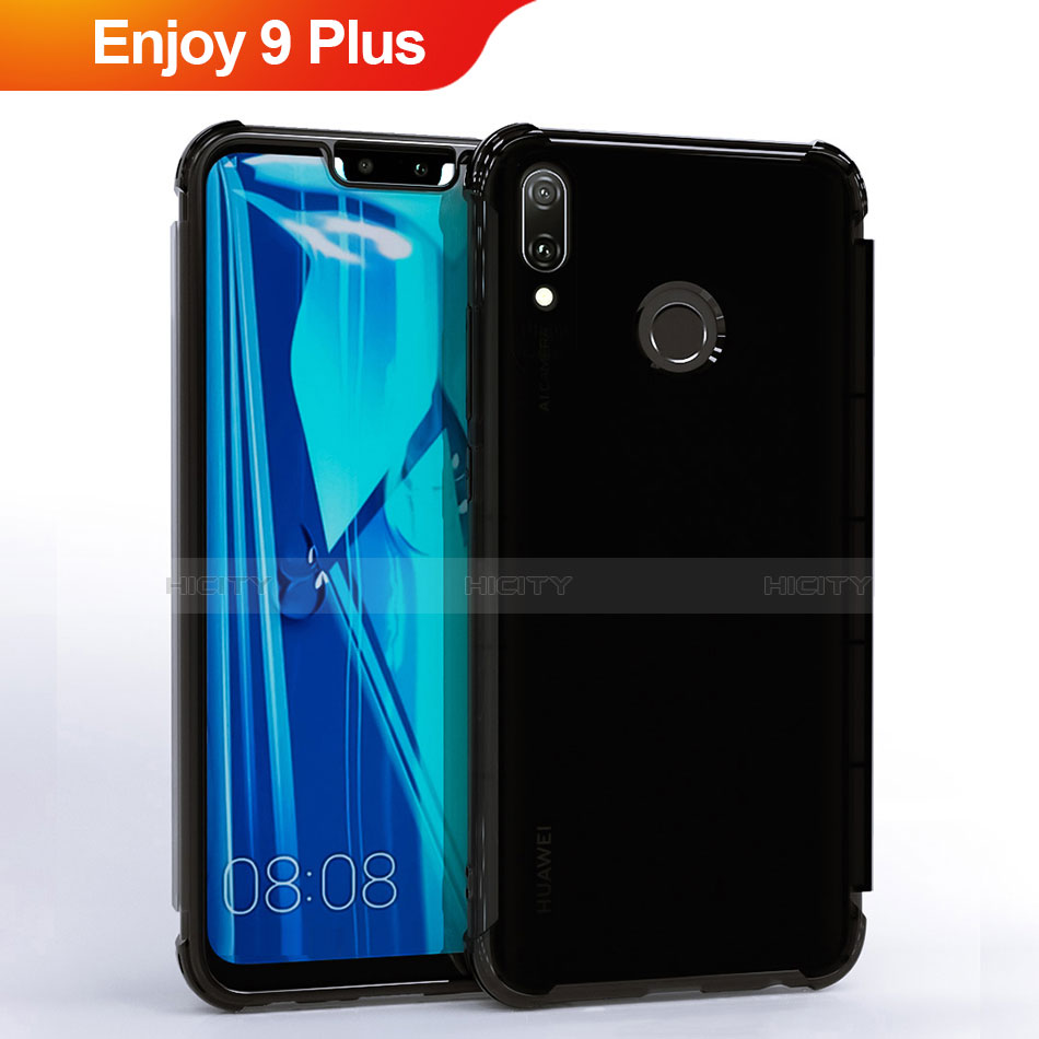 Custodia Silicone Trasparente Ultra Sottile Cover Morbida S01 per Huawei Enjoy 9 Plus Nero