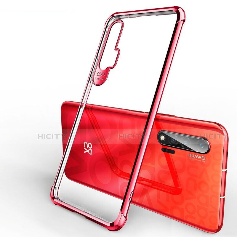 Custodia Silicone Trasparente Ultra Sottile Cover Morbida S01 per Huawei Nova 6 5G Rosso