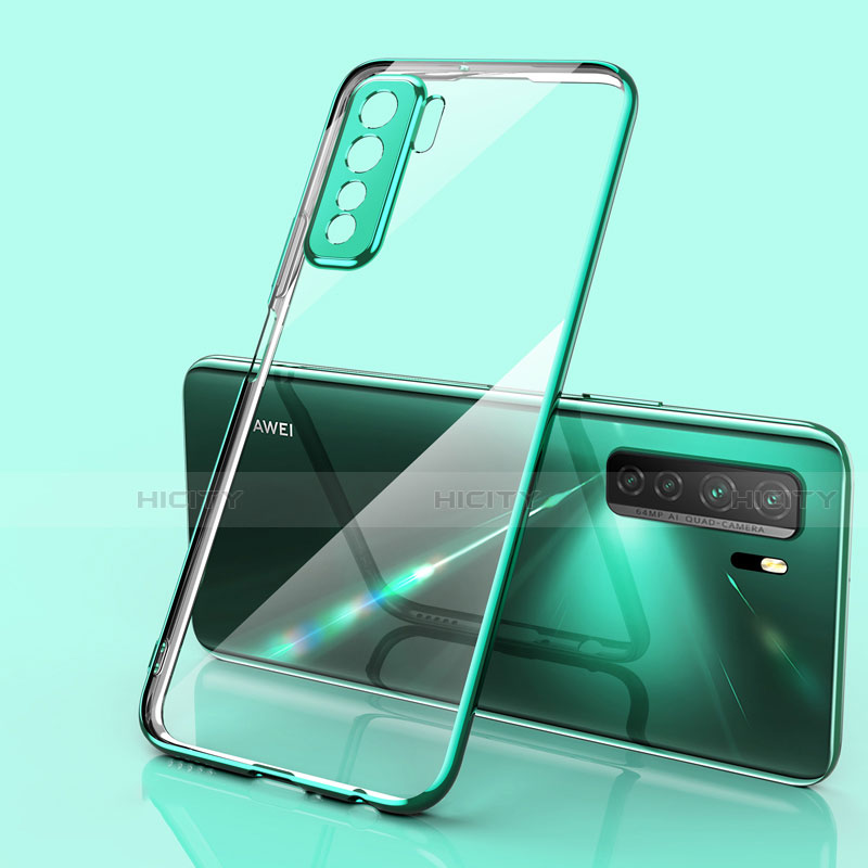 Custodia Silicone Trasparente Ultra Sottile Cover Morbida S01 per Huawei P40 Lite 5G Verde