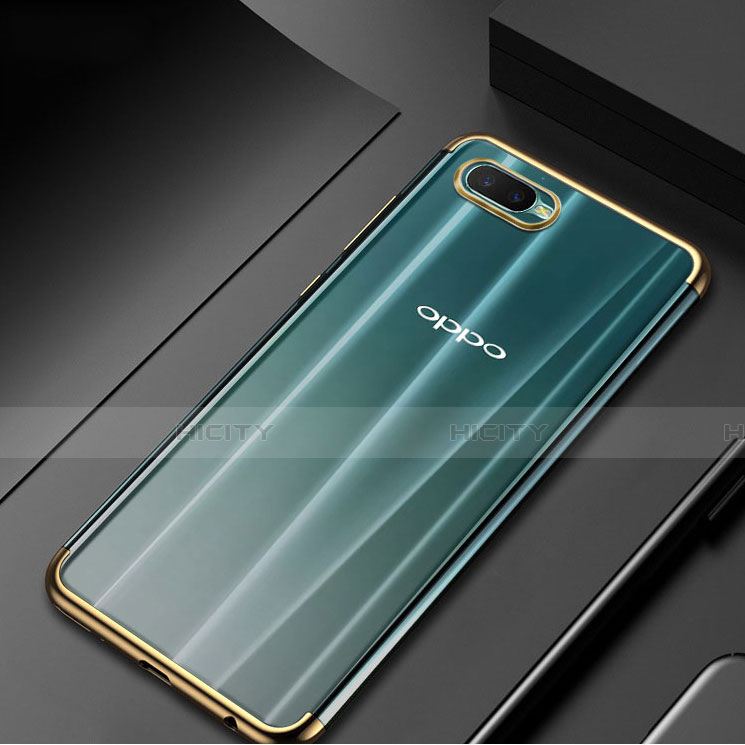 Custodia Silicone Trasparente Ultra Sottile Cover Morbida S01 per Oppo K1 Oro