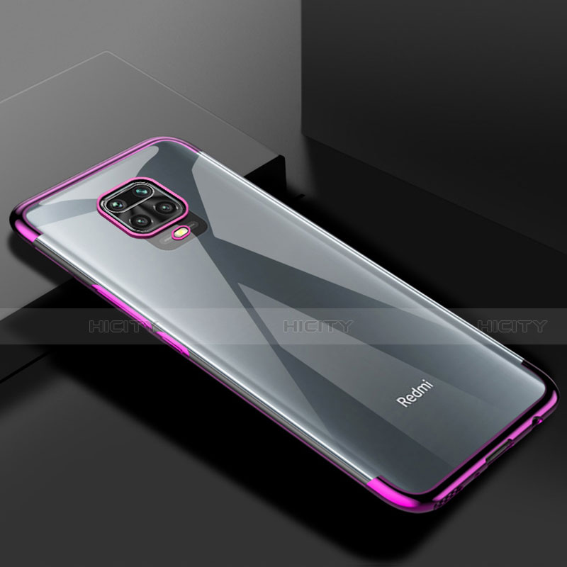 Custodia Silicone Trasparente Ultra Sottile Cover Morbida S01 per Xiaomi Redmi Note 9S Viola