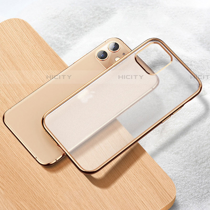 Custodia Silicone Trasparente Ultra Sottile Cover Morbida S02 per Apple iPhone 11 Oro