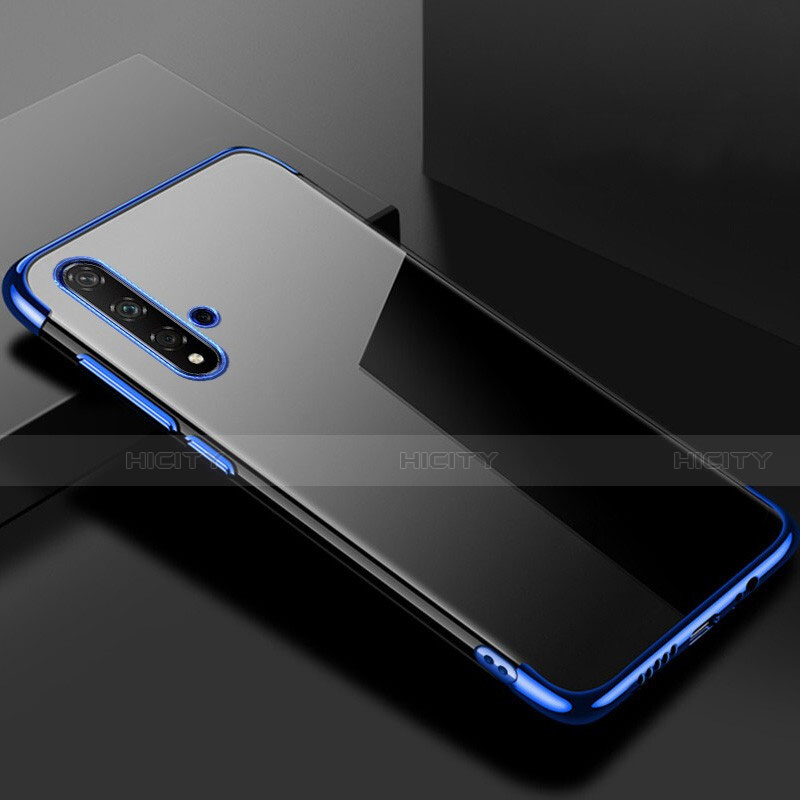 Custodia Silicone Trasparente Ultra Sottile Cover Morbida S02 per Huawei Honor 20S Blu