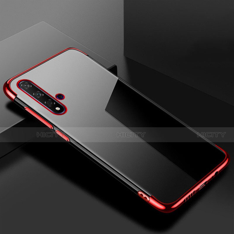 Custodia Silicone Trasparente Ultra Sottile Cover Morbida S02 per Huawei Honor 20S Rosso