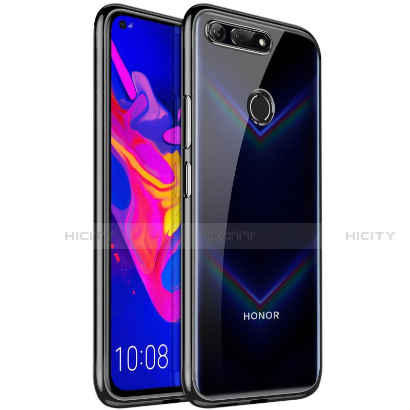 Custodia Silicone Trasparente Ultra Sottile Cover Morbida S02 per Huawei Honor View 20 Nero