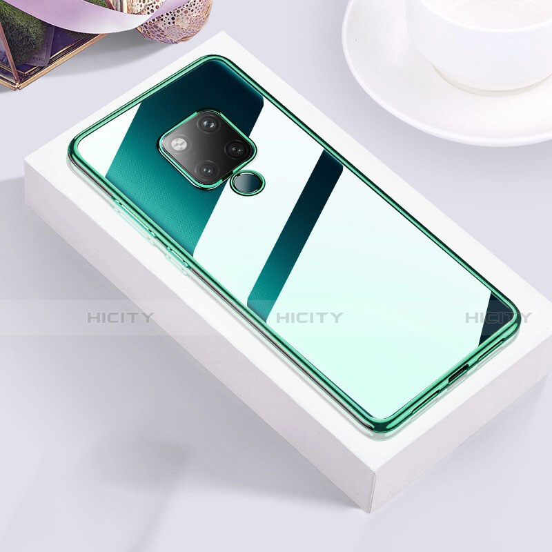 Custodia Silicone Trasparente Ultra Sottile Cover Morbida S02 per Huawei Mate 20 X 5G Verde