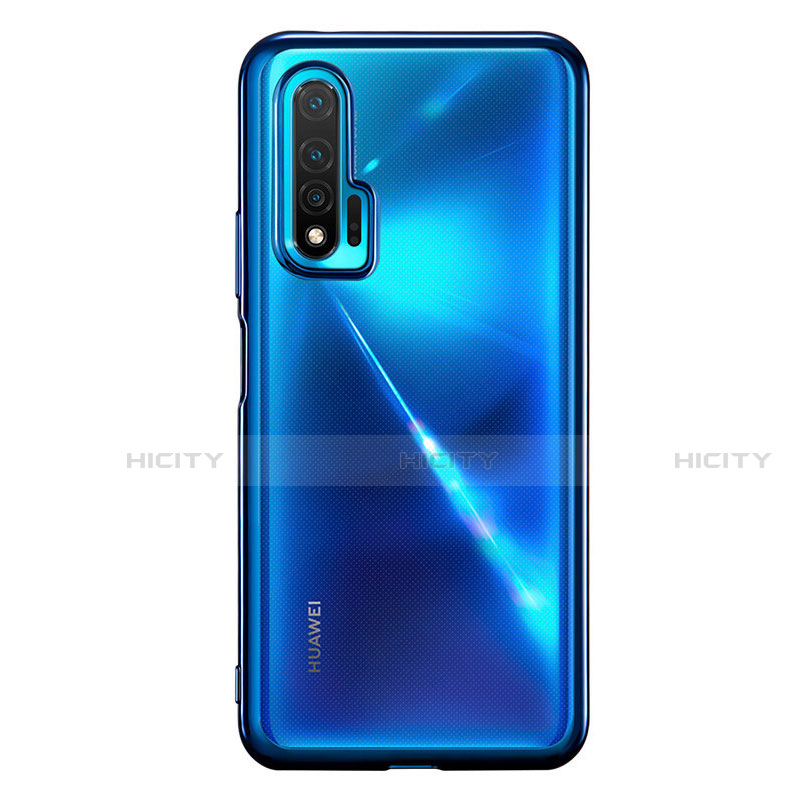 Custodia Silicone Trasparente Ultra Sottile Cover Morbida S02 per Huawei Nova 6 5G Blu