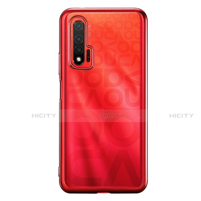 Custodia Silicone Trasparente Ultra Sottile Cover Morbida S02 per Huawei Nova 6 5G Rosso