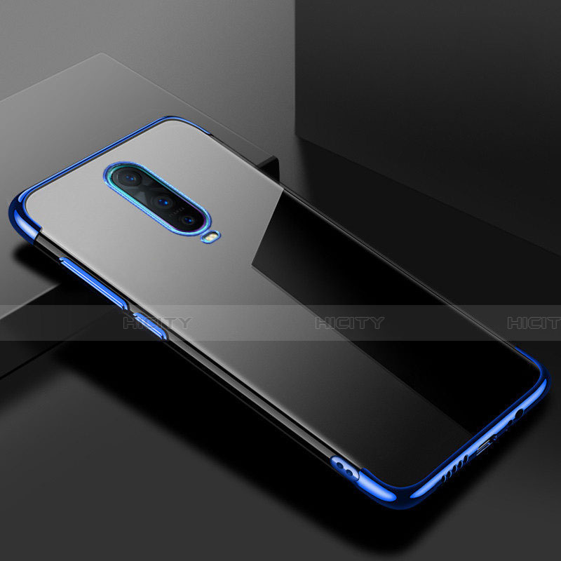 Custodia Silicone Trasparente Ultra Sottile Cover Morbida S02 per Oppo R17 Pro Blu