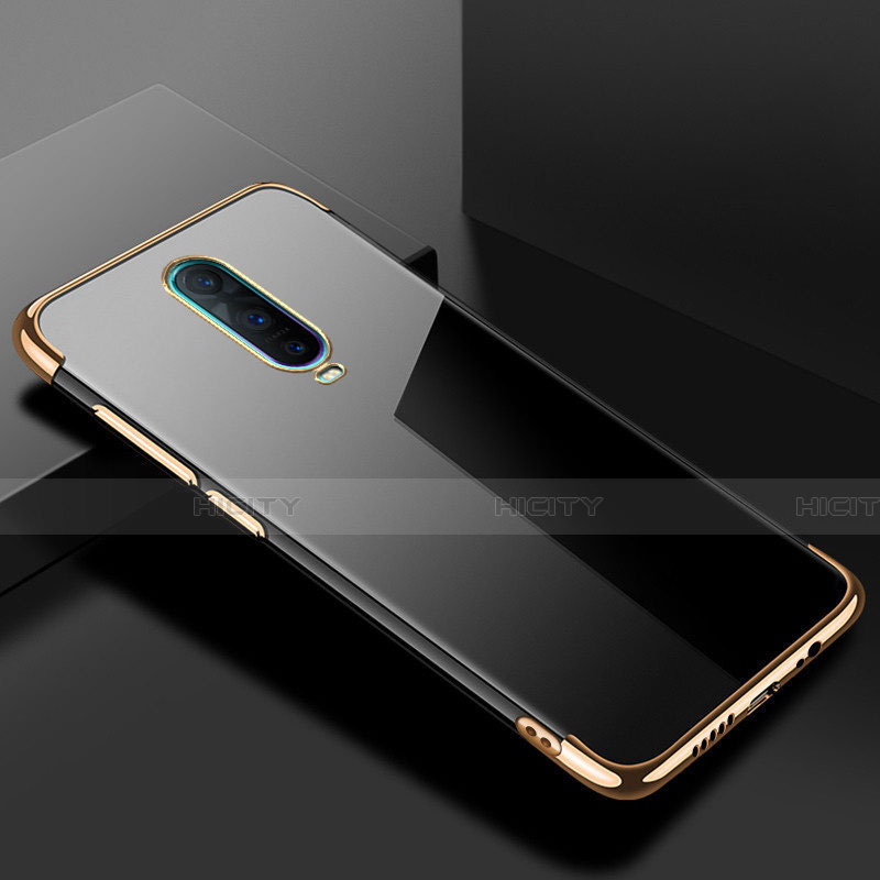 Custodia Silicone Trasparente Ultra Sottile Cover Morbida S02 per Oppo R17 Pro Oro