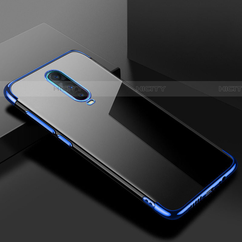 Custodia Silicone Trasparente Ultra Sottile Cover Morbida S02 per Oppo RX17 Pro Blu