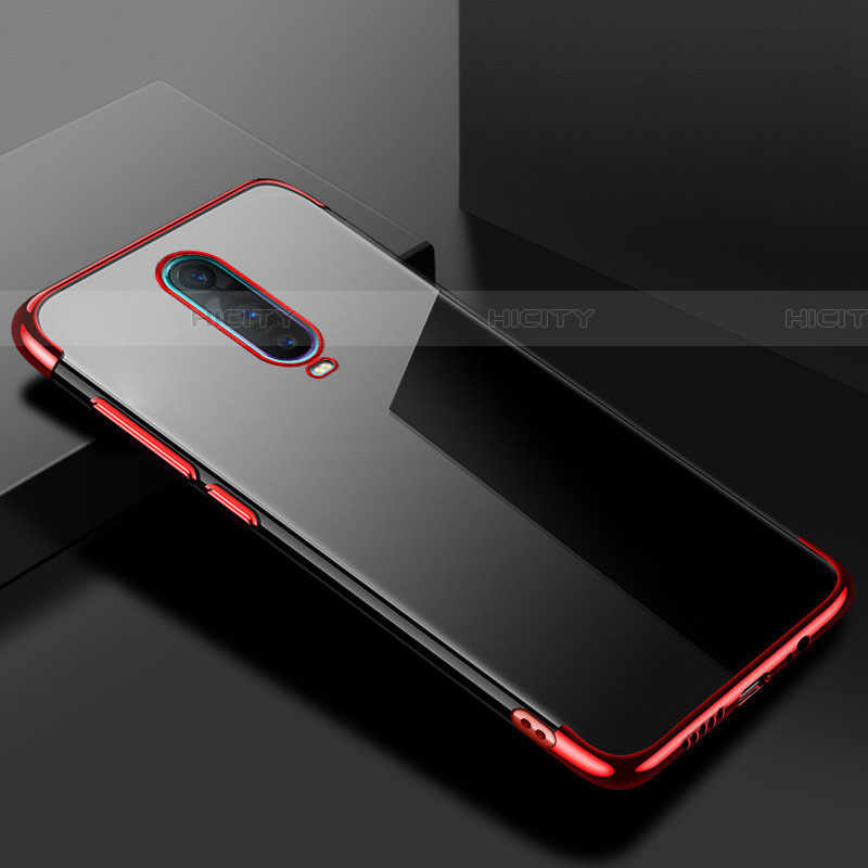 Custodia Silicone Trasparente Ultra Sottile Cover Morbida S02 per Oppo RX17 Pro Rosso