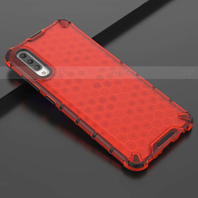 Custodia Silicone Trasparente Ultra Sottile Cover Morbida S02 per Samsung Galaxy A70S Rosso