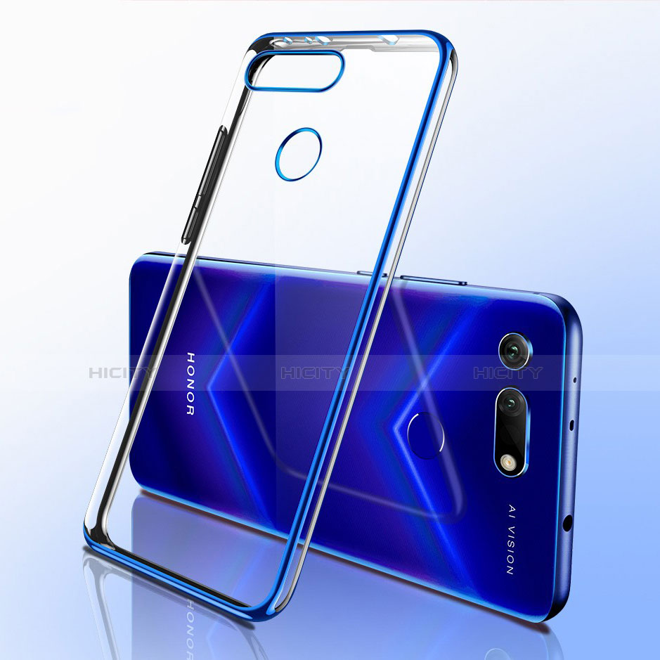 Custodia Silicone Trasparente Ultra Sottile Cover Morbida S03 per Huawei Honor View 20 Blu