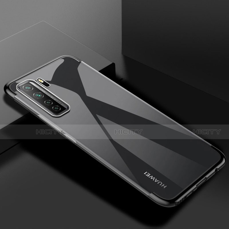 Custodia Silicone Trasparente Ultra Sottile Cover Morbida S03 per Huawei Nova 7 SE 5G Nero