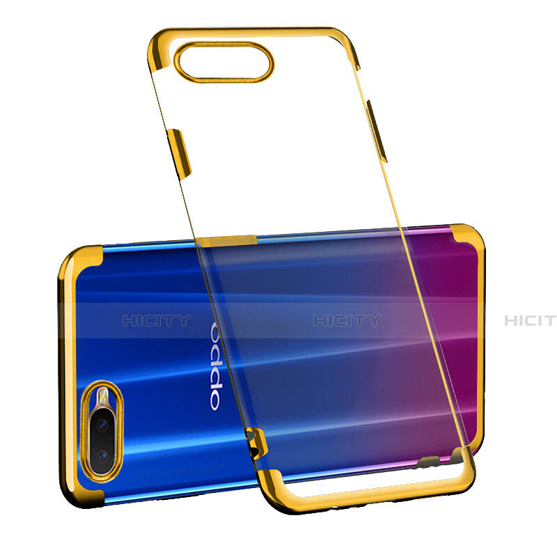 Custodia Silicone Trasparente Ultra Sottile Cover Morbida S03 per Oppo K1 Oro